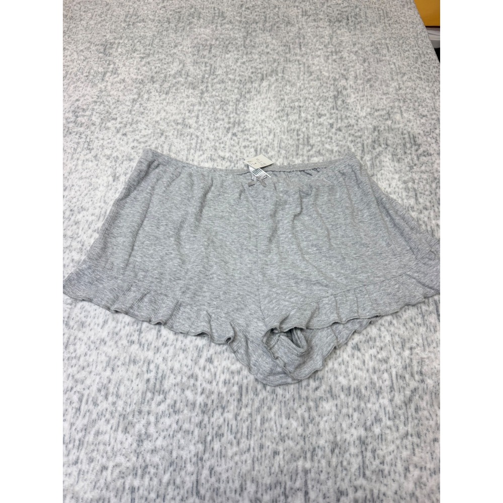 Wild Fable Gray Ribbed Ruffle Hem Sleep Pajama Shorts Large NWT 544XL7